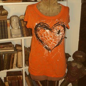🎃 Halloween Glitter Heart Spiderweb Shirt 🎃